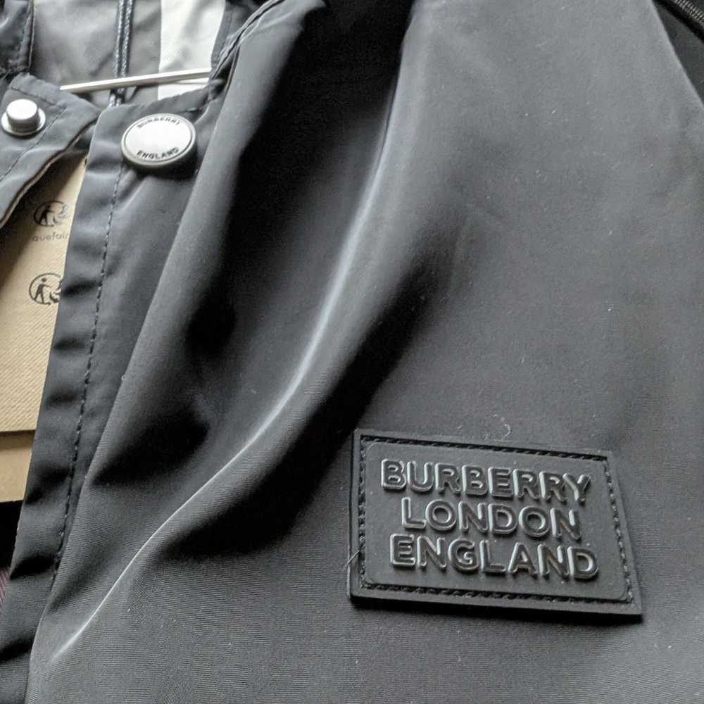 Burberry Black Hooded Raincoat - Picture 2 of 5